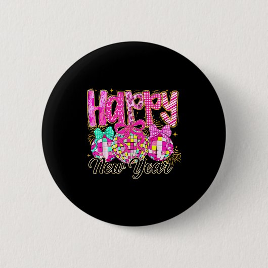 Happy New Year 2026 Family Celebration New Years E Ronde Button 5,7 Cm (Voorkant)