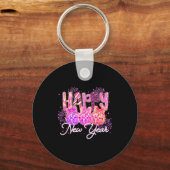 Happy New Year 2026 Family Celebration New Years E Sleutelhanger (Voorkant)
