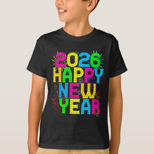 Happy New Year 2026 Family Celebration New Years E T-shirt (Voorkant)