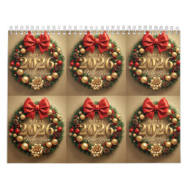 happy new year 2026 festive wreath kalender