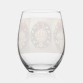 happy new year 2026 festive wreath wijnglas zonder voet (Achterkant)