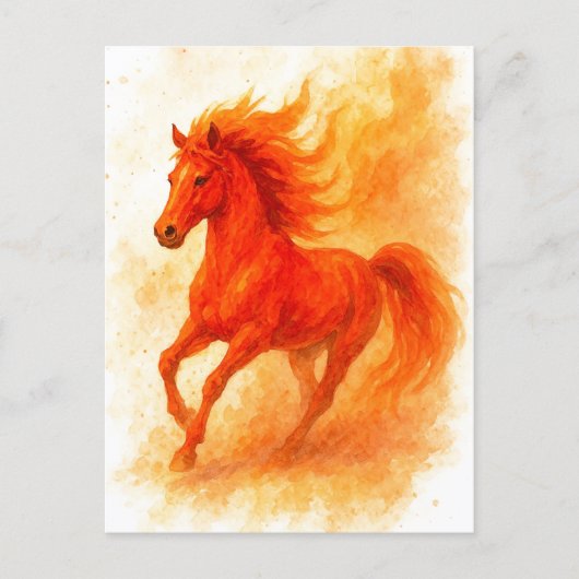 Happy New Year 2026 Fire Horse Postcard Feestdagenkaart (Voorkant)