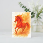Happy New Year 2026 Fire Horse Postcard Feestdagenkaart (Staand voorkant)