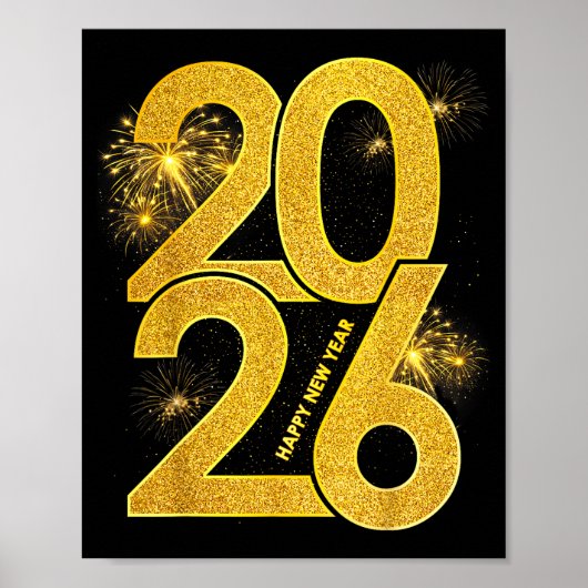 Happy New Year 2026 Firework Family Matching Men W Poster (Voorkant)