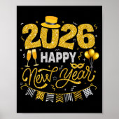 Happy New Year 2026 Fireworks Countdown New Years  Poster (Voorkant)