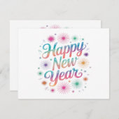 Happy New Year 2026 Fireworks Essential Feestdagenkaart (Voorkant / Achterkant)