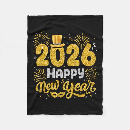 Happy New Year 2026 Fireworks New Years Eve Men Wo Fleece Deken (Voorkant)
