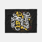 Happy New Year 2026 Fireworks Party Graphic Men Wo Fleece Deken (Voorkant (Horizontaal))