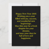 Happy New Year 2026 – Fireworks & Santa Sleigh Gre Kaart (Achterkant)