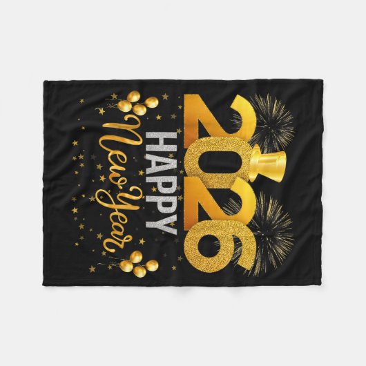 Happy New Year 2026  Fleece Deken (Voorkant (Horizontaal))