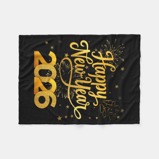 Happy New Year 2026  Fleece Deken (Voorkant (Horizontaal))