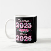 Happy New Year 2026 Floral Goodbye 2025 Hello 2026 Koffiemok (Links)