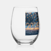 happy new year 2026 fox & reindeer  wijnglas zonder voet (Rechts)
