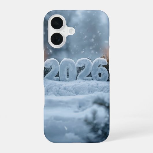 happy new year 2026 frosty calm iPhone 16 hoesje (Achterkant)