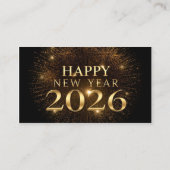 happy new year 2026 frosty elegant business card visitekaartje (Achterkant)