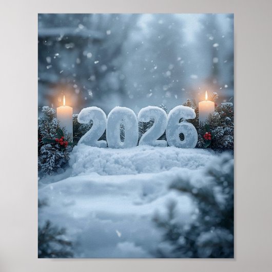 happy new year 2026 frosty winter poster (Voorkant)