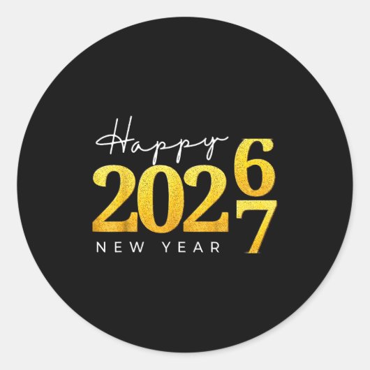 Happy New Year 2026 Funny 67 New Year Countdown Si Ronde Sticker (Voorkant)