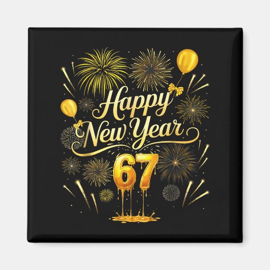 Happy New Year 2026 Funny 67 Six Seven Meme Gen Al Magneet (Voorkant)