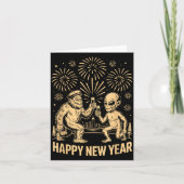 Happy New Year 2026 Funny Bigfoot And Alien Lovers Kaart (Voorkant)