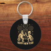 Happy New Year 2026 Funny Bigfoot And Alien Lovers Sleutelhanger (Voorkant)