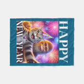 Happy New Year 2026 Funny Cat Bigfoot Party Art  Fleece Deken (Voorkant (Horizontaal))