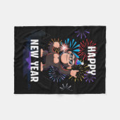 Happy New Year 2026 Funny Kids Bigfoot Lovers Part Fleece Deken (Voorkant (Horizontaal))