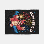 Happy New Year 2026 Funny Kids Bigfoot Lovers Part Fleece Deken (Voorkant (Horizontaal))