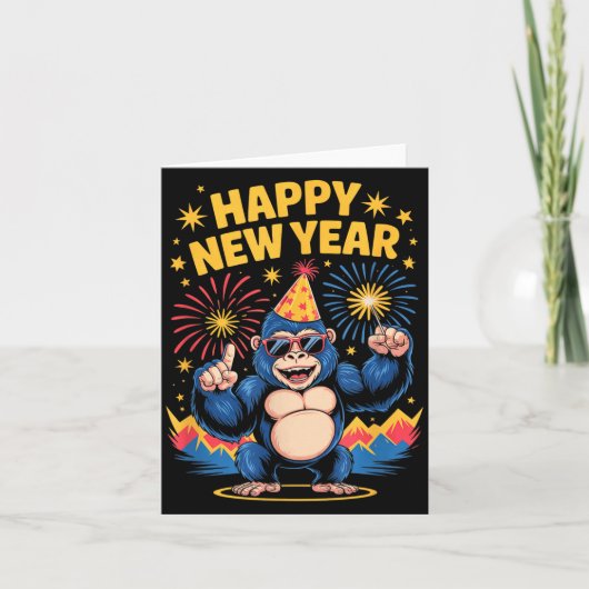 Happy New Year 2026 Funny Kids Bigfoot Lovers Part Kaart (Voorkant)