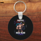 Happy New Year 2026 Funny Kids Bigfoot Lovers Part Sleutelhanger (Voorkant)