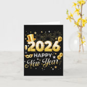 Happy New Year 2026 Funny New Years Eve Party Men Kaart (Gele Bloem)