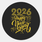Happy New Year 2026 Funny New Years Eve Party Men  Ronde Sticker (Voorkant)