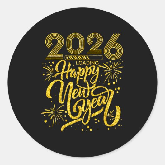 Happy New Year 2026 Funny New Years Eve Party Men  Ronde Sticker (Voorkant)
