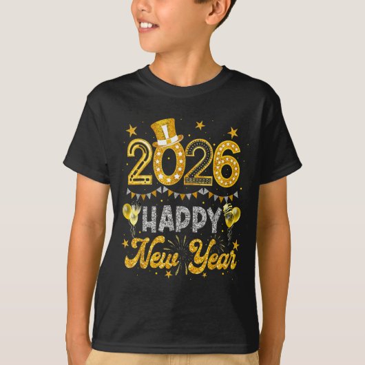 Happy New Year 2026 Funny New Years Eve Party Men  T-shirt (Voorkant)