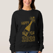 Happy New Year 2026 Glitter Sweatshirts for Women Trui (Voorkant)