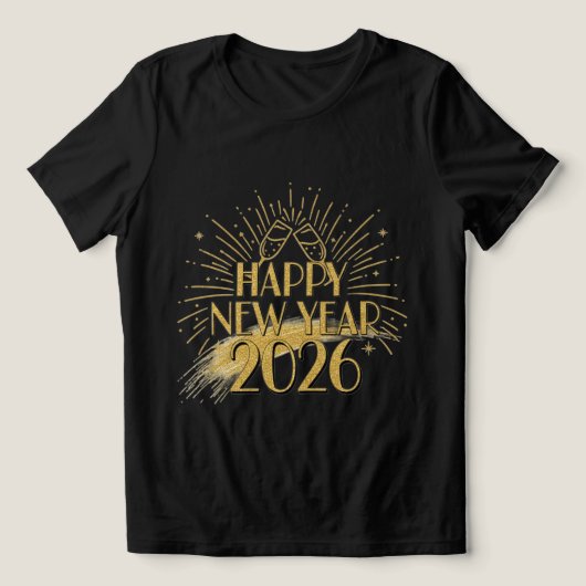 Happy New Year 2026 Glitter Tee for Women Tri-Blend Shirt (Design voorkant)