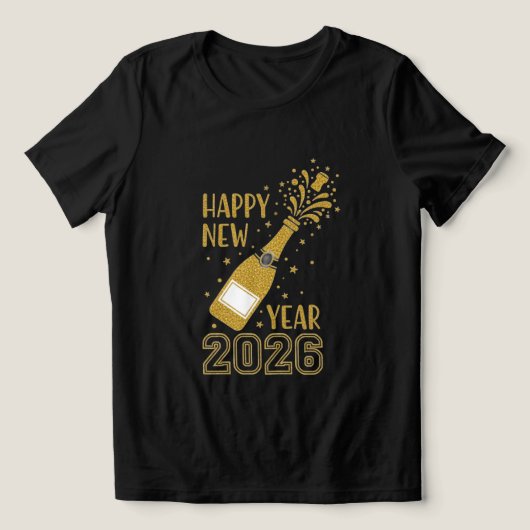Happy New Year 2026 Glitter Tee for Women Tri-Blend Shirt (Design voorkant)