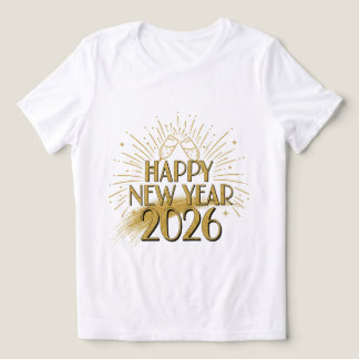 Happy New Year 2026 Glitter Tee for Women Tri-Blend Shirt