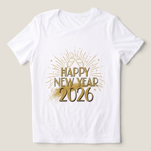 Happy New Year 2026 Glitter Tee for Women Tri-Blend Shirt (Design voorkant)