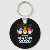 Happy New Year 2026 Gnome With Fireworks And Champ Sleutelhanger (Voorkant)