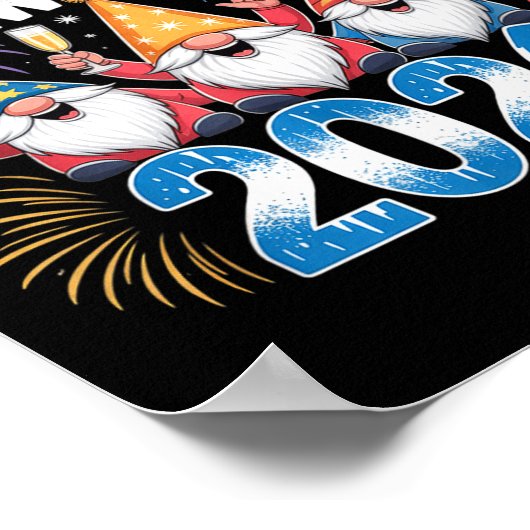 Happy New Year 2026 Gnomes Family Party New Years  Poster (Hoek)