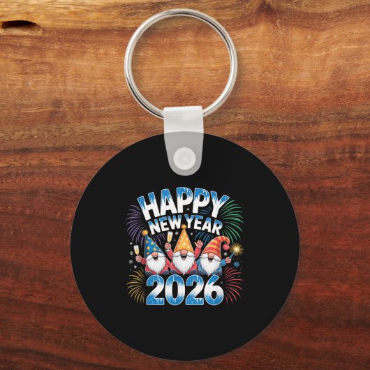 Happy New Year 2026 Gnomes Family Party New Years  Sleutelhanger (Voorkant)