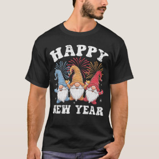 Happy New Year 2026 Gnomes Family Party New Years T-shirt