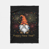 Happy New Year 2026 Gnomes Fireworks Confetti  Fleece Deken (Voorkant)