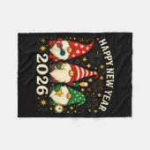 Happy New Year 2026 Gnomes Fireworks Party  Fleece Deken (Voorkant (Horizontaal))