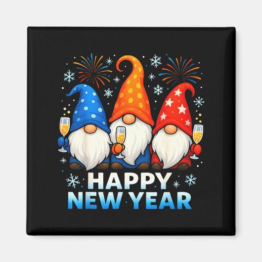 Happy New Year 2026 Gnomes Matching Family New Yea Magneet (Voorkant)