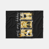 Happy New Year 2026 Gold Coquette Bow Disco Ball C Fleece Deken (Voorkant (Horizontaal))