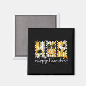Happy New Year 2026 Gold Coquette Bow Disco Ball C Magneet (Voorkant / Achterkant)