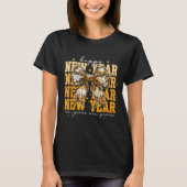 Happy New Year 2026 Gold Coquette Bow Disco Ball C T-shirt (Voorkant)