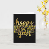 Happy New Year 2026 Gold Leopard Countdown Party F Kaart (Gele Bloem)