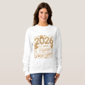 Happy New Year 2026 Gold Lettering T‑Shirt with Ba Trui (Voorkant volledig)